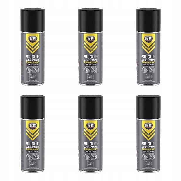 Guma ve spreji, pokrývačský tmel černý 400 ml K2 Silgum