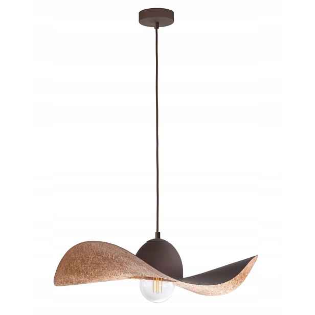 Dekorativní závěsná lampa ve tvaru klobouku, hnědá, měděná, 55 cm Sigma
