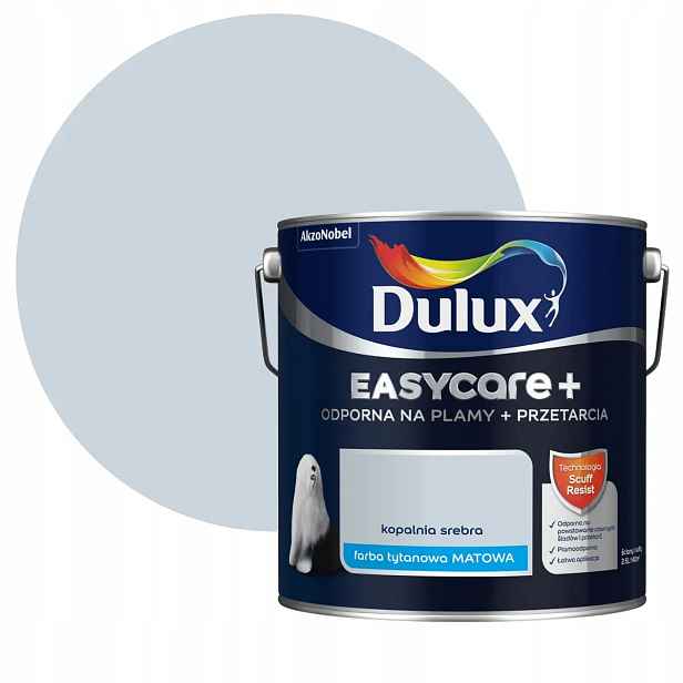 Dulux EasyCare Plus Barva Odolná Proti Drhnutí Důl ze stříbra 2,5L
