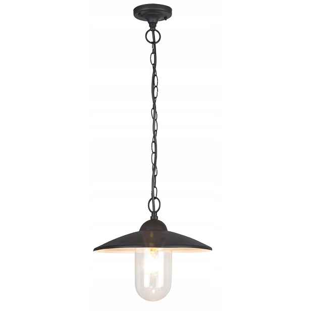 Venkovní závěsná lampa vintage černá matná skleněná Rabalux