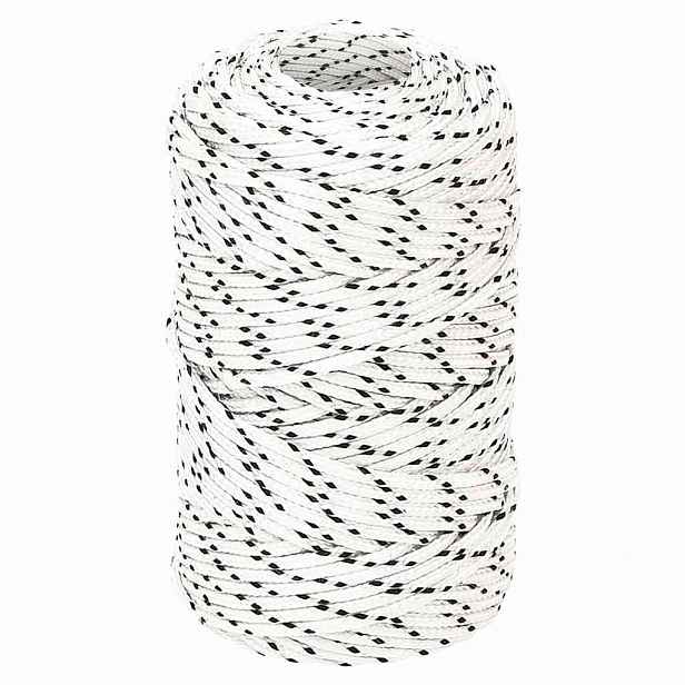 vidaXL Splétané lodní lano bílé 2 mm x 100 m polyester