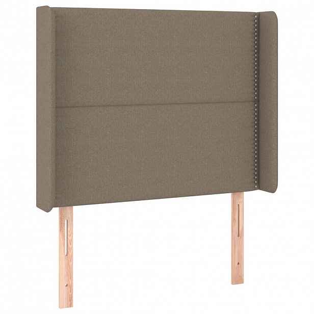 vidaXL Čelo postele typu ušák taupe 93x16x118/128 cm textil