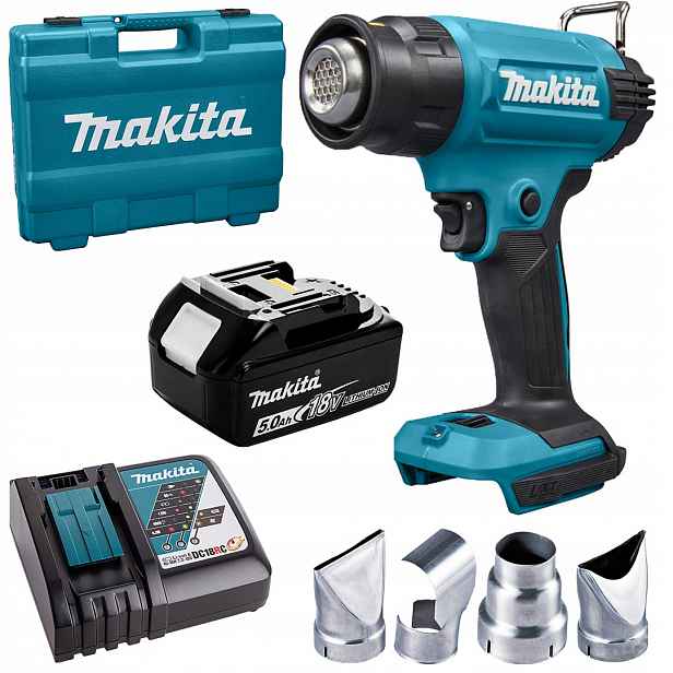 Horkovzdušná Pistole 18 V, 150-550 °C, 150/220 l/min, 1x5 Ah Makita DHG181RT