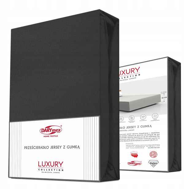 Prostěradlo jersey elastan s gumičkou BLACK/ČERNÁ/90x200x30