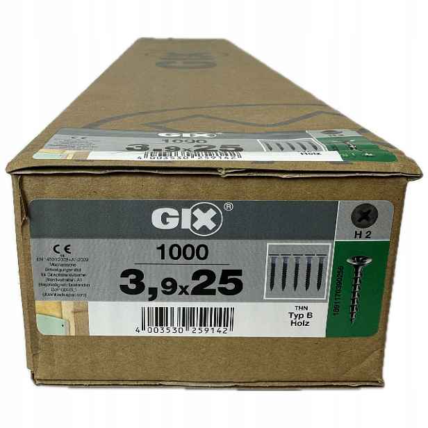 Šrouby na pásce 3,9 x 25 mm do sádrokartonu Spax Gixb na dřevo 1000 ks