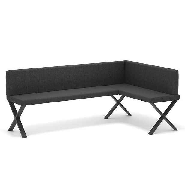 Idohome ROHOVÁ LAVICE VERO X pravá tkanina hladká, 128/168 cm, antracitová