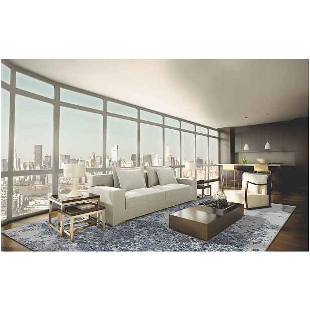 Ručně vázaný kusový koberec Diamond DC-JK 3 Silver/blue, 305x425, modrá, chodba / předsíň, Diamond Carpets India