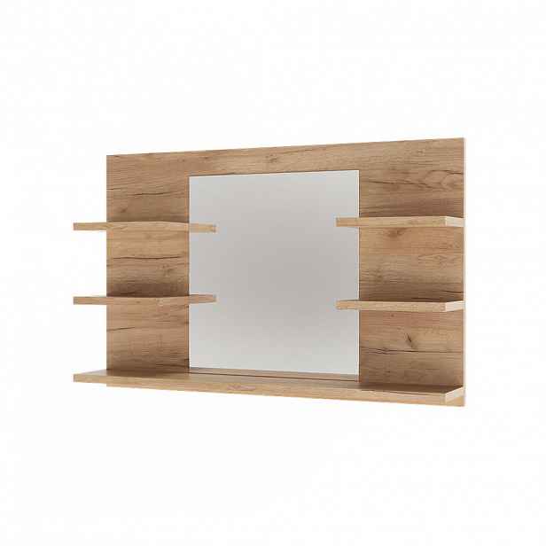 Vicco KOUPELNOVÁ ZRCADLOVÁ SKŘÍŇKA Wilbur Zlatý mocný dub 78 x 50 cm s policemi