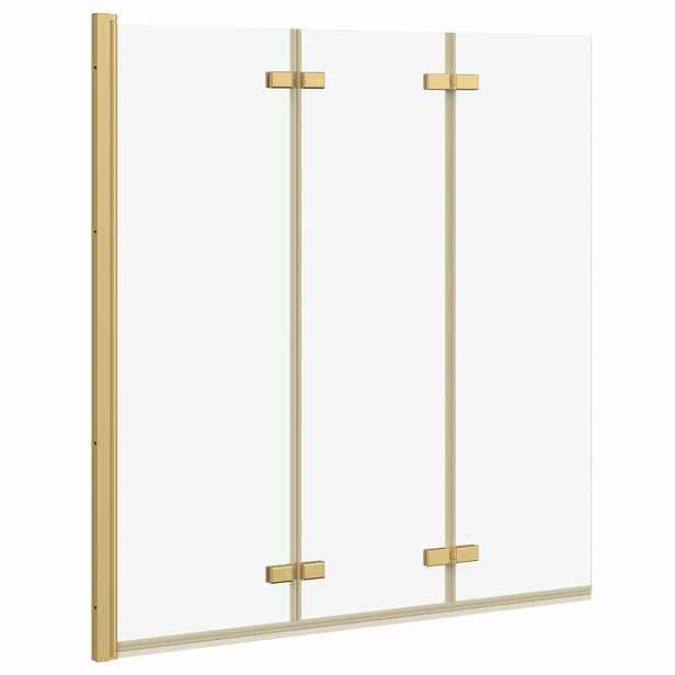 vidaXL Skládací sprchový kout Zlatá 130 x 138 cm ESG sklo a hliník