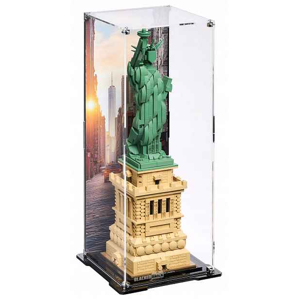 Vitrína s pozadím Blacked Brick pro Lego 21042 Architecture Socha svobody