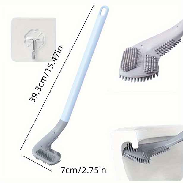 TEMU 1 ks Flexibilní WC kartáč s dlouhou rukojetí a 360stupňovou rotací - Nástěnný snadné a efektivní čištění koupelny