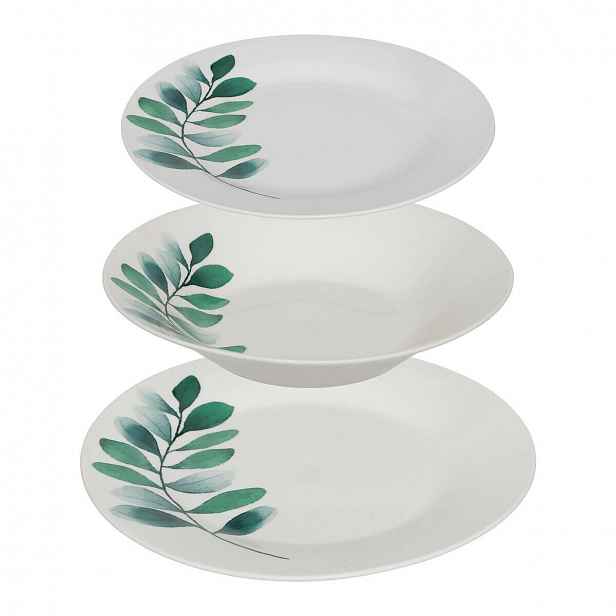 Jídelní Sada Porcelánový Servis Sada Talířů Pro 6 Osob 18KS