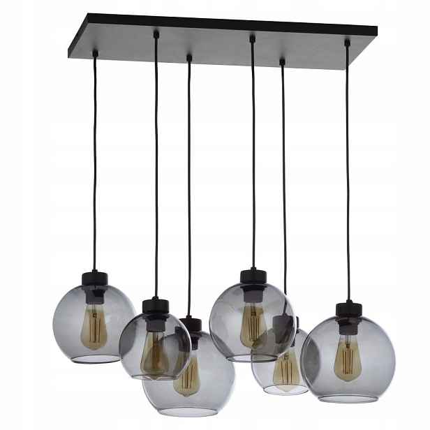 Lustr Stropní Svítidlo Převis Cubus Černý 68 cm 6xE27 Kov Moderní Tk Lighting