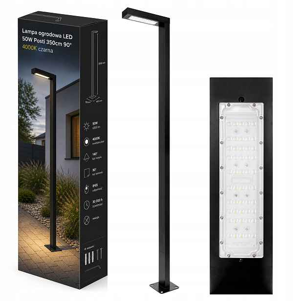 Stojací zahradní lampa sloupek Sloup Lucerna 350 cm venkovní 4000K Led