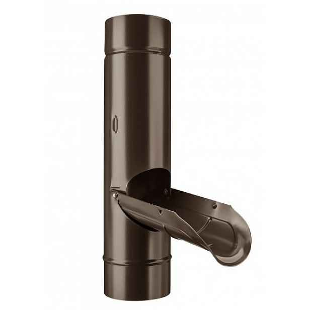 Výklopná odbočka do sudu 120 mm tmavě hnědá Ral 8028