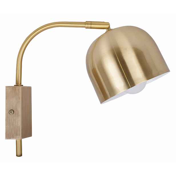 Candellux nástěnné svítidlo Rupi mosaz/zlaté dřevo 1xE27 40W IP20