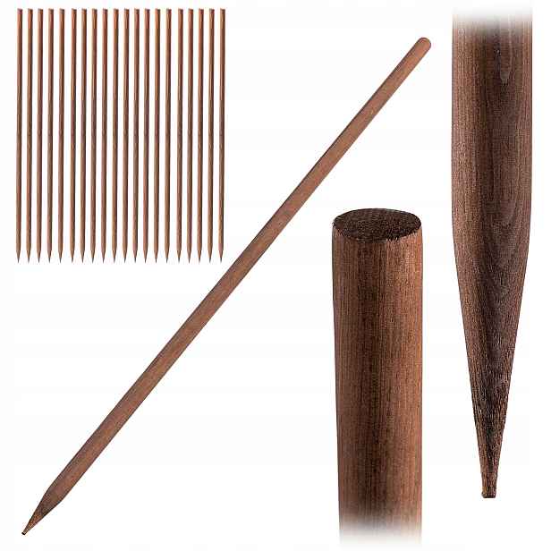 Dřevěný Impregnovaný Palík fi 23 mm Podpora Rostlin Tyč 120 cm 20 ks