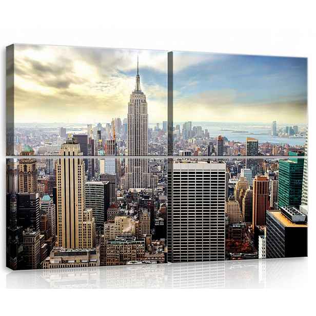 Obraz Na Plátně Plátno 120x80 Panorama New York Město Metropole Výhled
