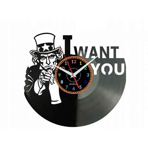 Uncle Sam Dárek Originální dekorace do domu Hodiny z vinylové desky