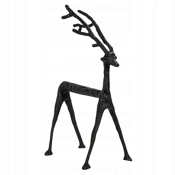 Figurka Jelen Sob 37 cm na Vánoce, černá, kovová
