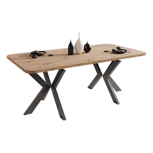 Idohome JÍDELNÍ STŮL DANTON rozkládací 200/100/76 cm, černý / dub Artisan
