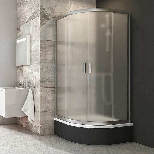 Sprchový kout čtvrtkruh 90x90x175 cm Ravak Blix chrom matný 3B270U40ZG
