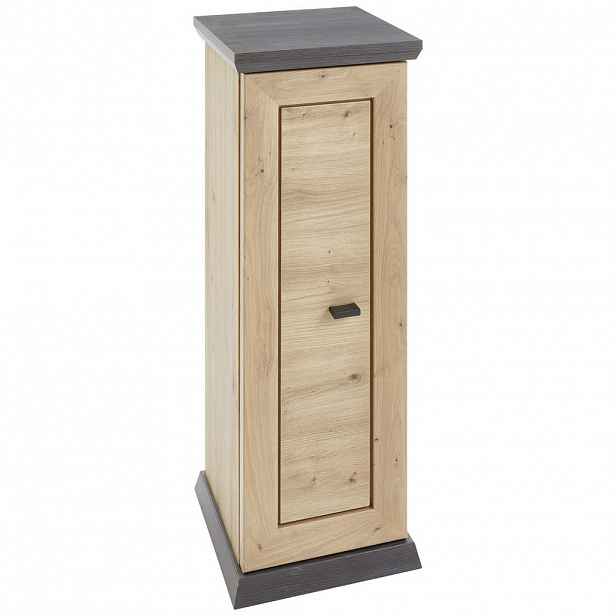 XXXLutz SLOUP NA KVĚTINY, antracitová, dub artisan Hom`in - Stojany na květiny - 000003002744