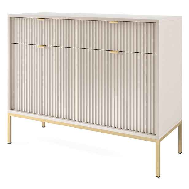 MASSENO KOMODA STELLARE, 104/83/39 cm s 2 zásuvkami a 2 dvířky, kašmírová