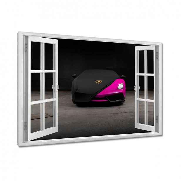 Obrazy 120x80 Růžové sportovní auto