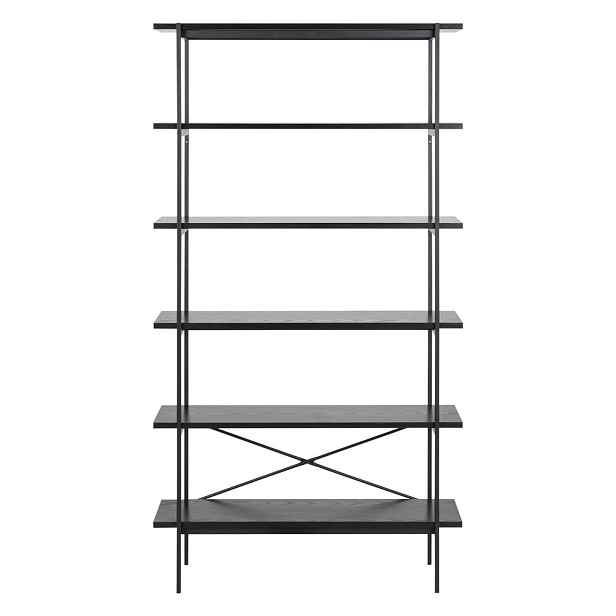 Černý regál v dekoru jasanu 94x172 cm Angus – Actona