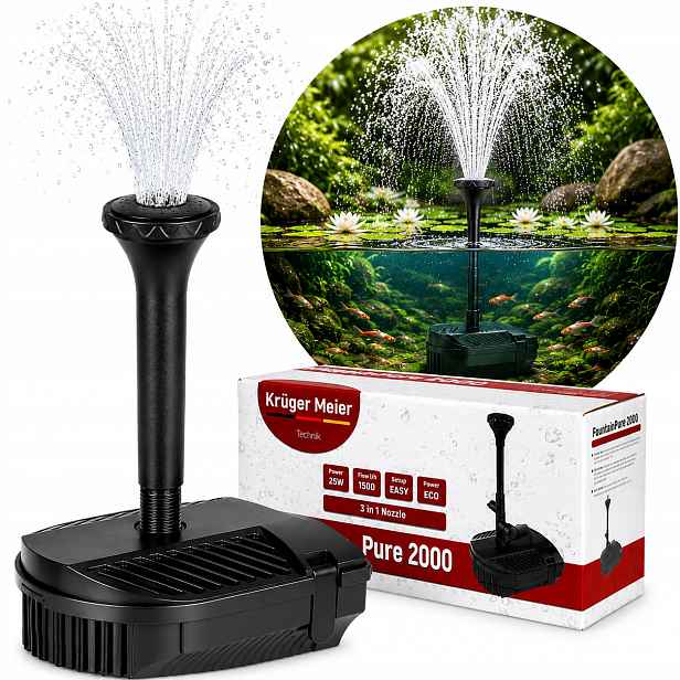 Fontána Vodopád Do Jezírka 3v1 Filtr Čerpadlo Čistá Voda Celá Sezóna 1500 l/h
