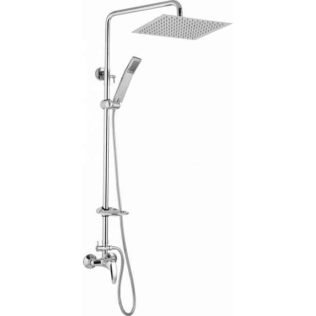 JB Sanitary Sprchová sestava s baterií SLIM s horním vývodem, 20x20cm, s příslušenstvím SA 56 011 05 1