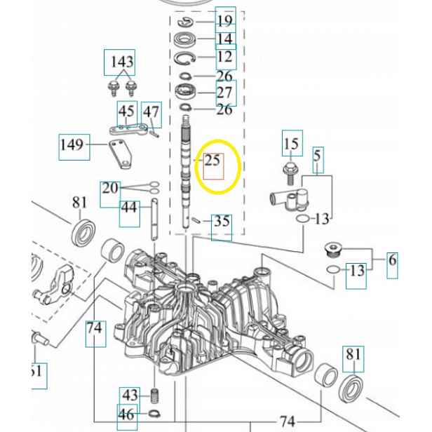 Váleček převodovky a násada K664GA Husqvarna 523074901