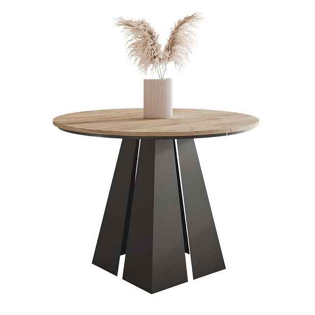 Idohome JÍDELNÍ STŮL FORTE rozkládací 120/76 cm, černý / dub Kraft