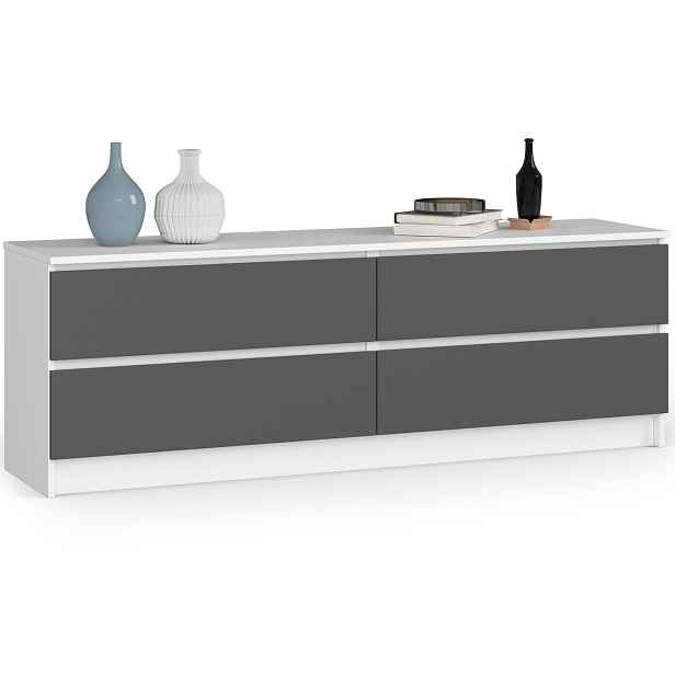 Komoda K160 4SZ Clp Pk Bílá Šedá Akd