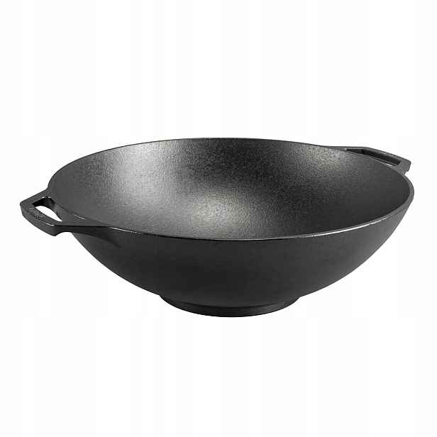 Litinový wok Lodge L14W 37 cm 2 rukojeti, indukční, 6,9 l
