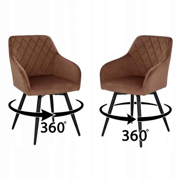 Set 2 Kusů Velurové křeslo Otočné 360° čalouněné křeslo do obývacího pokoje