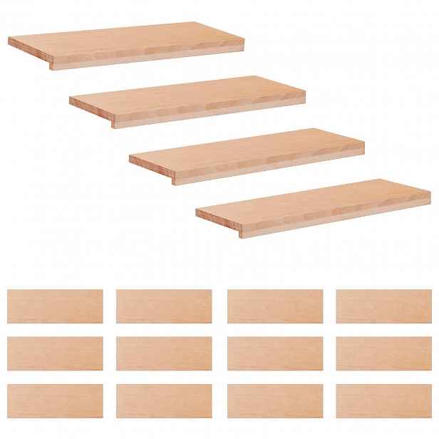 vidaXL Schodišťové nášlapy 16 ks 70 x 25 x 2 cm Přírodní