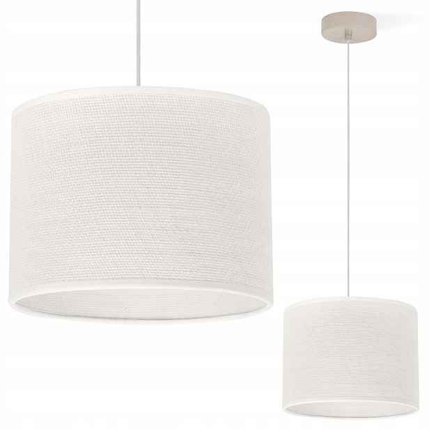Závěsná Stropní Lustrová Lampa S Jutovým Stínidlem, Boho, Bílá, Japandi, 20 CM