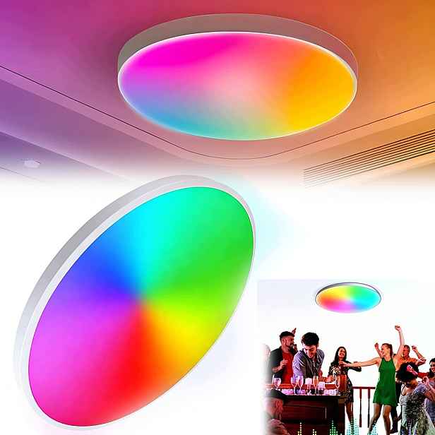 Lampa Stropní Svítidlo Led Rgb Bílá Cct 2700K-6500K Wifi Tuya Dálkový Ovladač Rf Aplikace