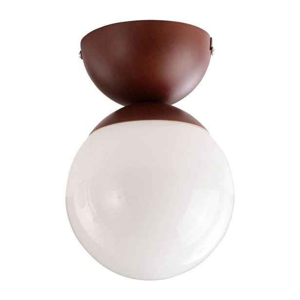 Bílé/hnědé stropní svítidlo z opálového skla ø 15 cm Leah – Jotex