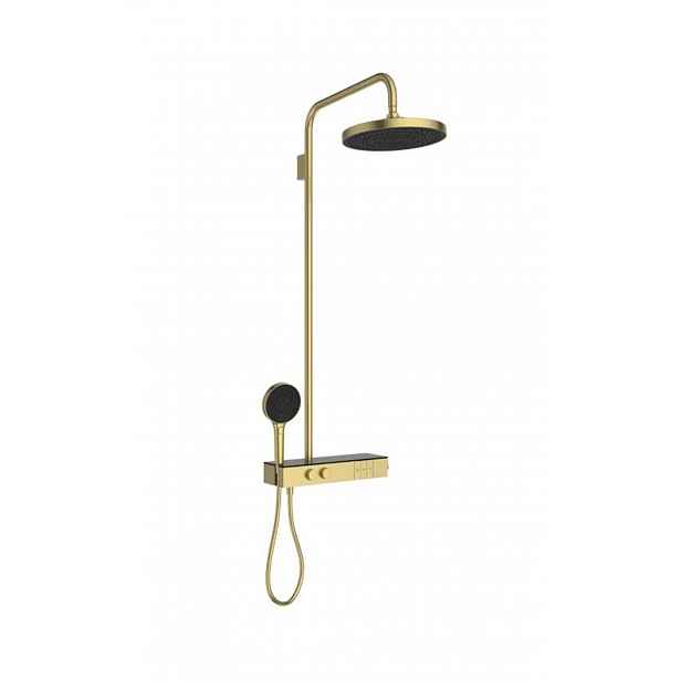 Ideal Standard Ceratherm Solos - Sprchový set s termostatem, průměr 30 cm, 3 proudy, kartáčované zlato A7882A2