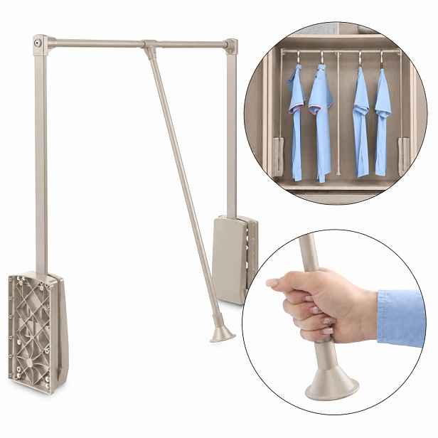 Pantograf, sklápěcí tyč do skříně, 45-60 cm, kašmírová barva