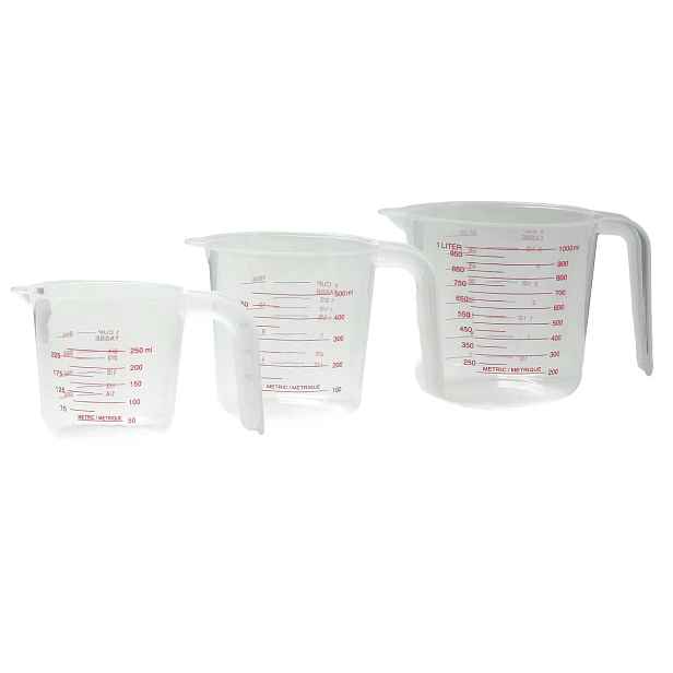 PROHOME - Odměrky 3ks, 250ml, 500ml, 1000ml, umělá hmota
