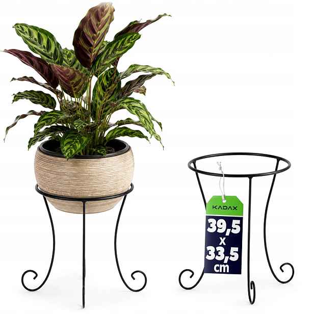 Stojan Na Květiny Držák Na Květináč Stojící Kovový Loft Černý Rostlin Květináče 40cm