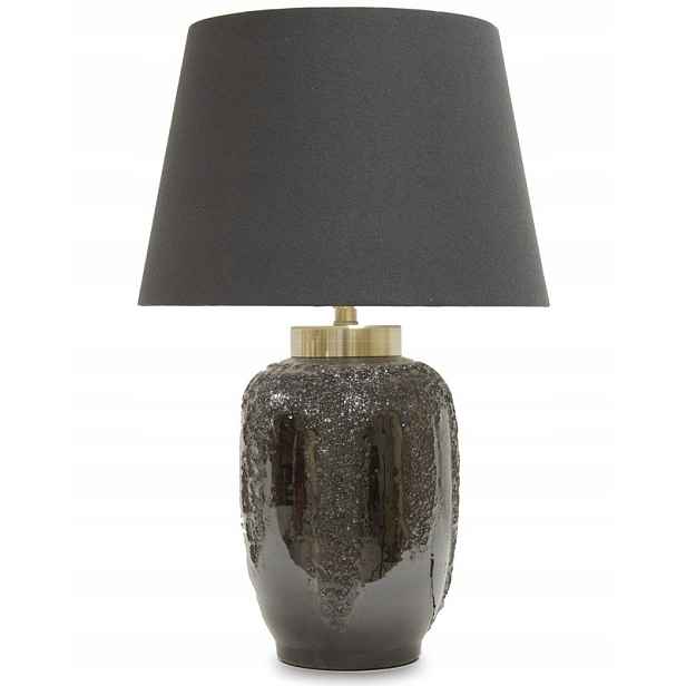 Stolní lampa s černým stínítkem a keramickou základnou, elegantní doplněk
