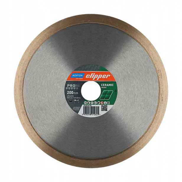 Diamantový kotouč plný Norton Clipper Pro Ceramic Glass 200x25,4mm 10mm