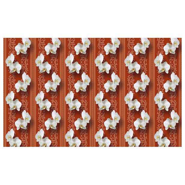 Fototapeta flizelina Bílé orchideje na červenohnědém pozadí 416x254 lepidlo