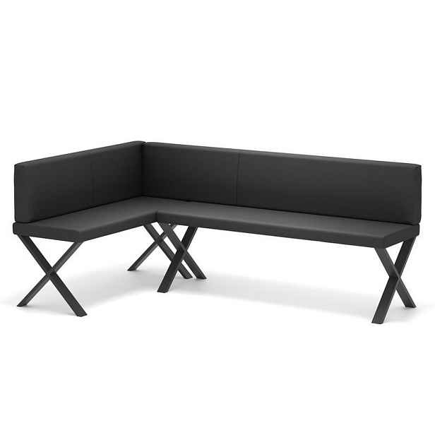 Idohome ROHOVÁ LAVICE VERO X levá ekokůže hladká, 142/196 cm, antracitová