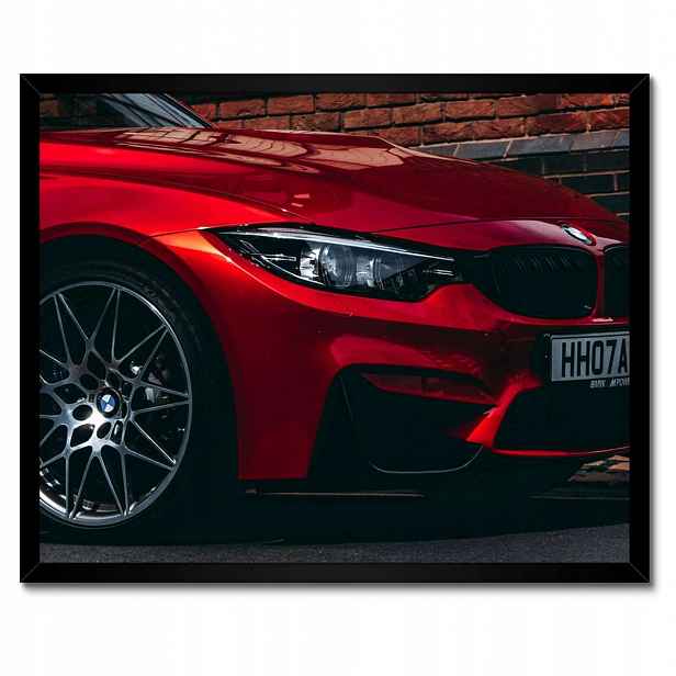 Plakáty v rámu 50x40 Červené Bmw Auto